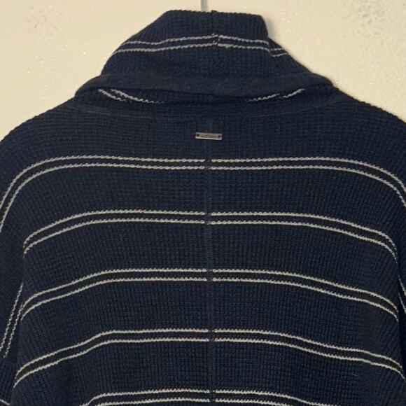 PrAna Milani Dress Nautical Stripe Waffle Knit Funnel Neck Blue Women's Small - Picture 15 of 16